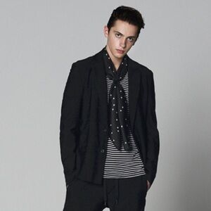 NWT kazuyuki kumagai attachment stretch jacquard blazer jacket
